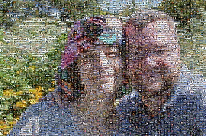 A mosaic image of Caroline and myself made for my mother-in-law using Easy Mosaic from www.ezmosaic.com