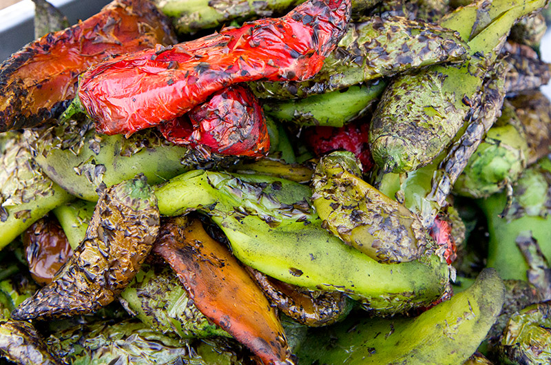 Roasted chili peppers from Tonopah Rob's Vegetable Farm in Tonopah, Arizona