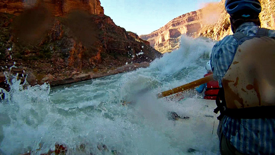 Running a rapid on the Colorado river in the Grand Canyon October 2010