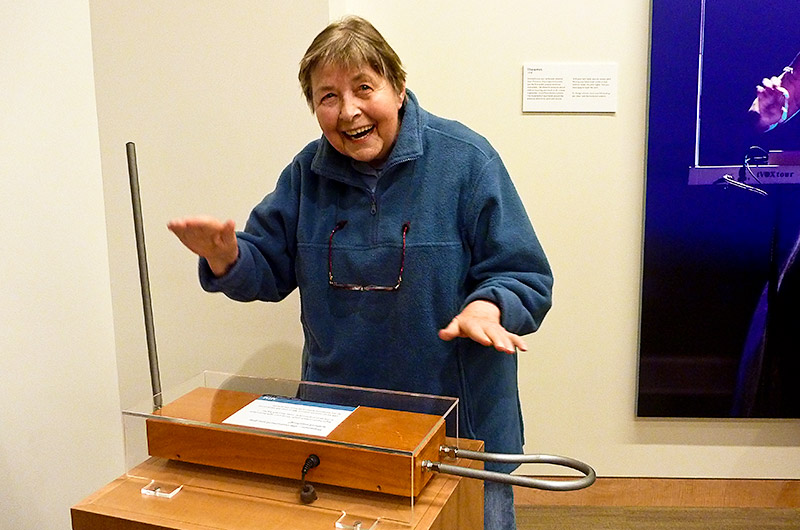 Jutta Engelhardt playing the Theramin at the Musical Instrument Museum in Phoenix, Arizona