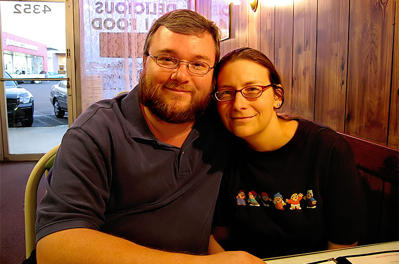 Caroline and John Wise at the Siamese Kitchen Thai Restaurant with Carolyn Lim