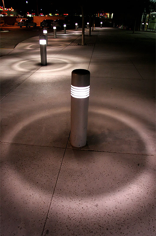 Lights at the entrance to the Juniper branch library in Phoenix, Arizona