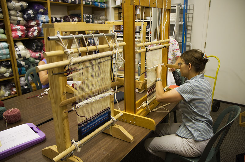 Two Navajo Looms used for Navajo Weaving at Fiber Factory in Mesa, Arizona