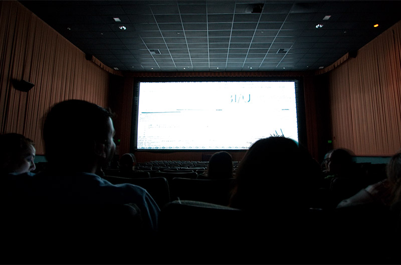 Inside the Naz8 theater in Artesia, California about to watch "3 Idiots" starring Amir Khan