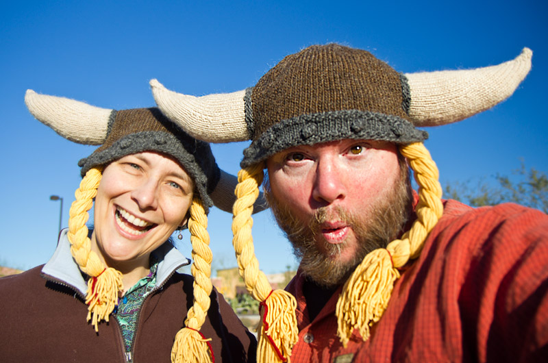 Frolicking Heidi with horns and Blue Steel Viking - oh yeah.