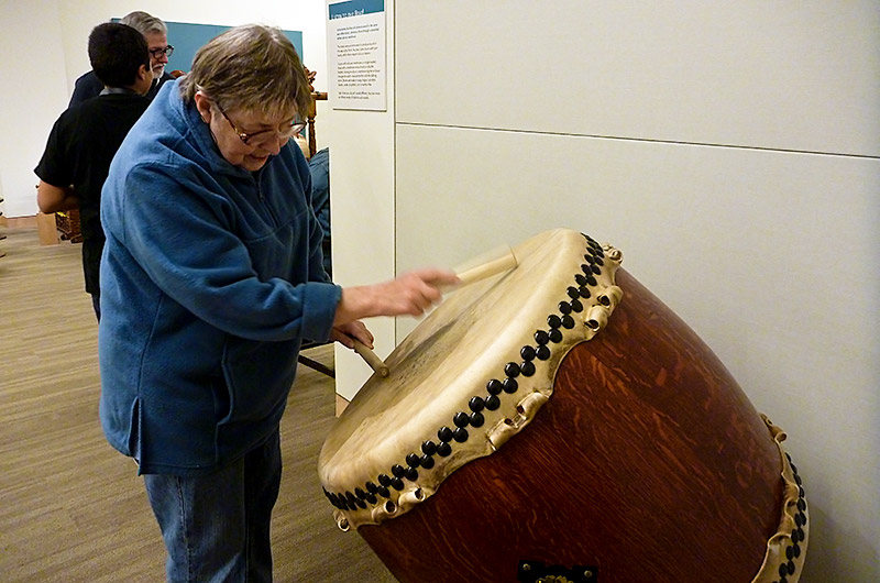 Jutta Engelhardt playing the drum at The Musical Instrument Museum in Phoenix, Arizona