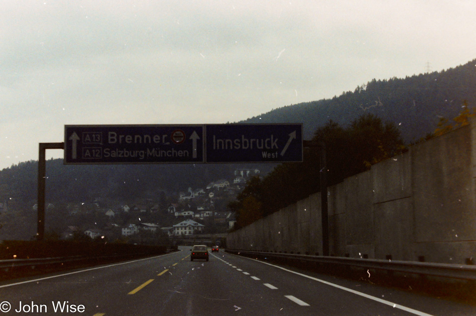 On the Autobahn to Innsbruck, Austria