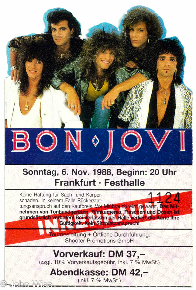 Bon Jovi 6 November 1988 in Frankfurt, Germany