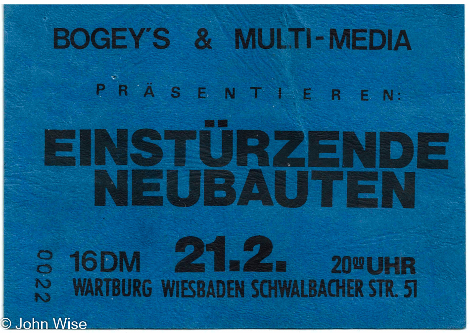 Einsturzende Neubauten 21 February 1986 in Wiesbaden, Germany