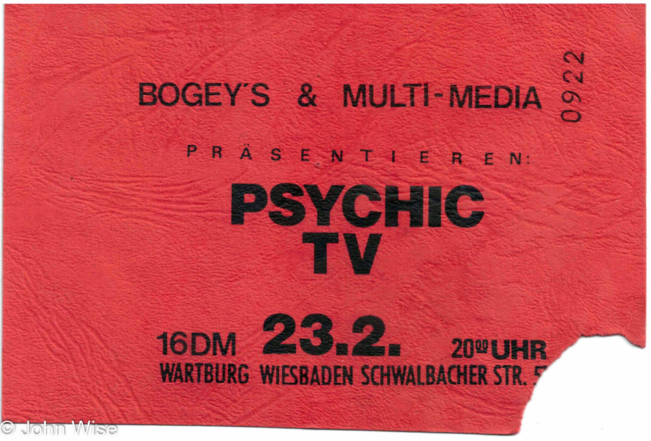 Psychic TV 23 February 1986 in Wiesbaden, Germany