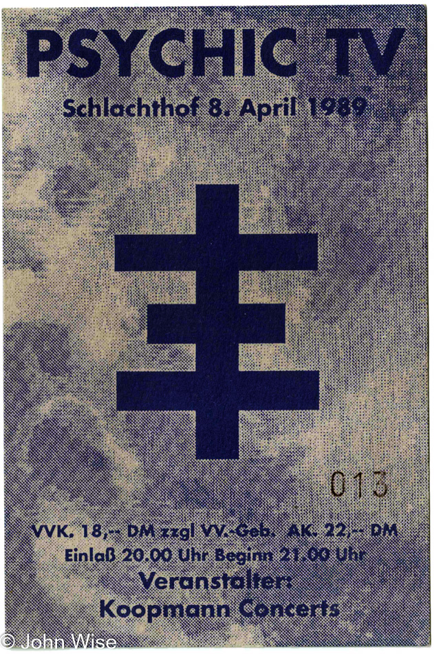 Psychic TV 8 April 1989 at Schlacthof in Bremen, Germany