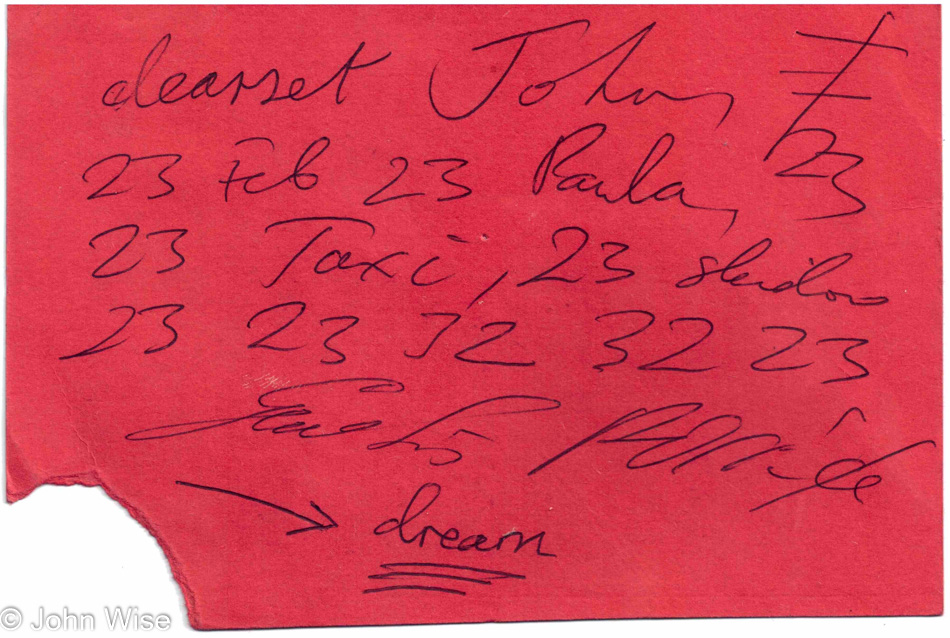 Psychic TV Autograph 23 February 1986 from Wiesbaden, Germany