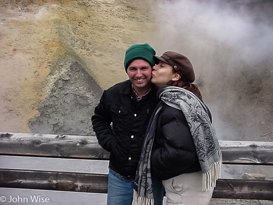 Axel Rieke and Ruby Rieke in Yellowstone National Park, Wyoming