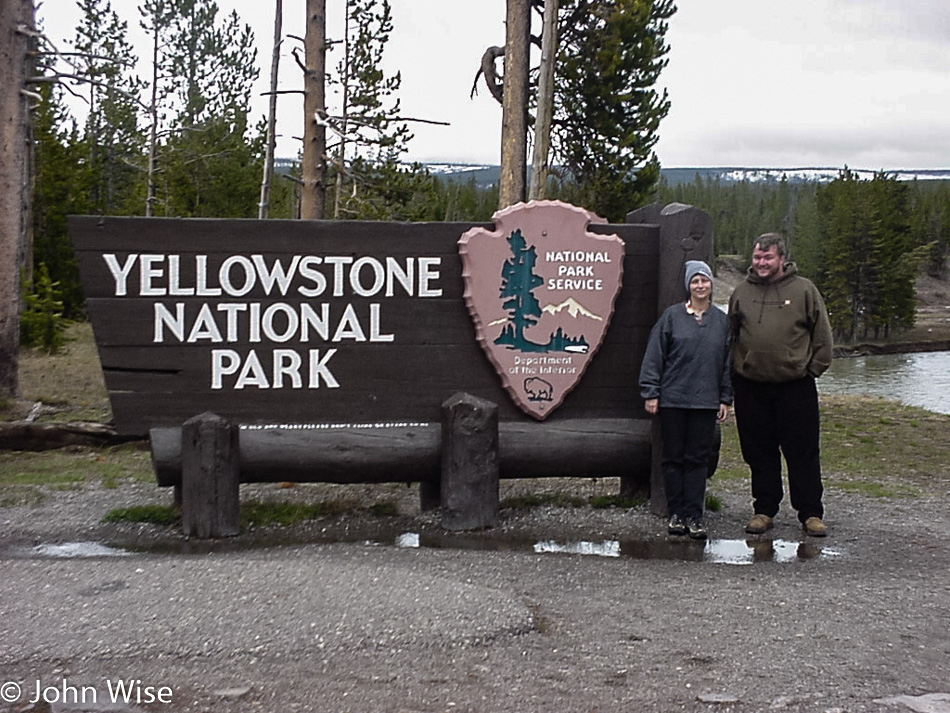Caroline Wise and John Wise in Yellowstone National Park, Wyoming