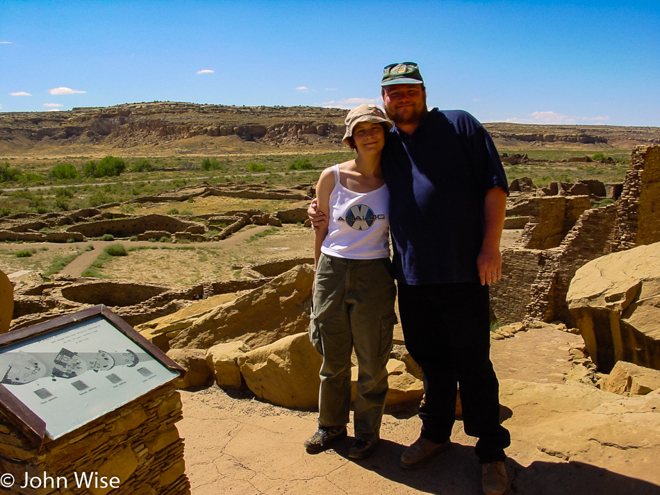 Caroline Wise and John Wise at Chaco Culture National Historical Park in New Mexico
