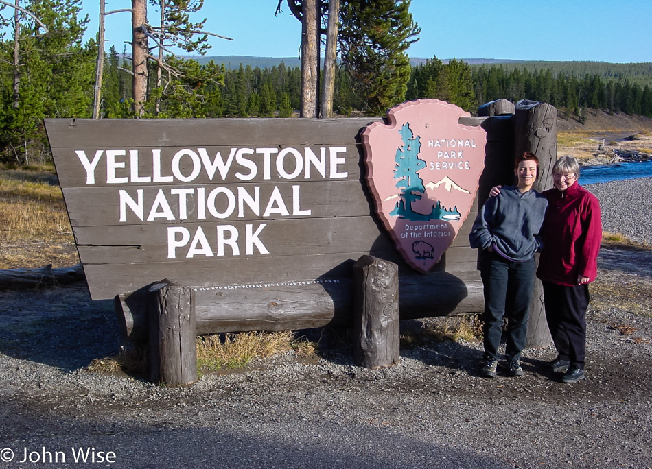 Jutta Engelhardt and Caroline Wise at Yellowstone National Park in Wyoming