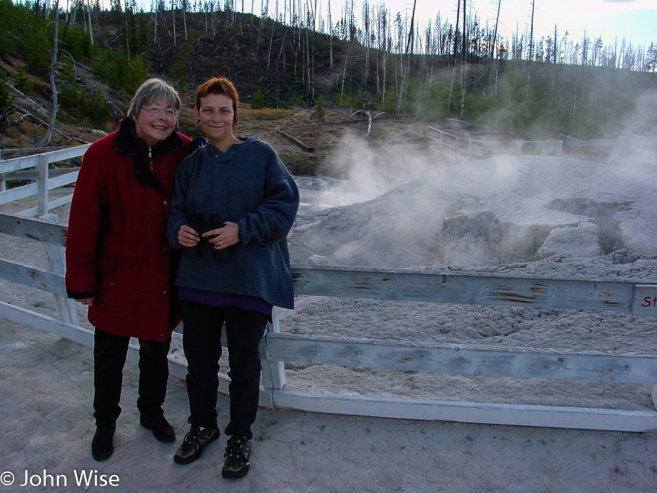 Jutta Engelhardt and Caroline Wise at Yellowstone National Park in Wyoming