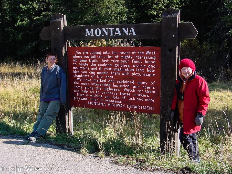 Jutta Engelhardt and Caroline Wise at Yellowstone National Park in Wyoming