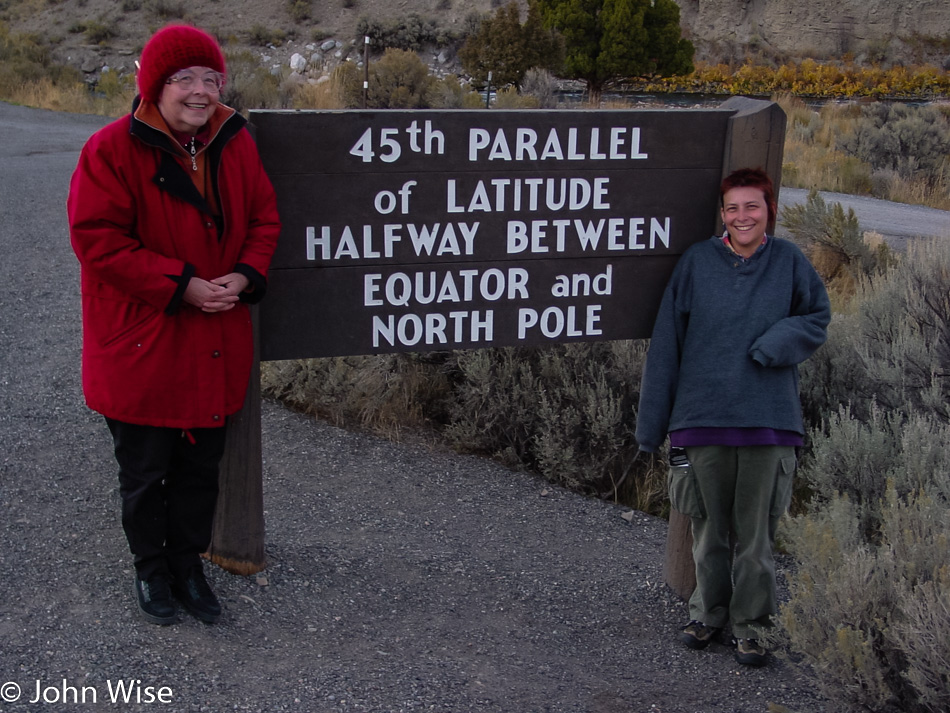 Jutta Engelhardt and Caroline Wise at Yellowstone National Park in Wyoming