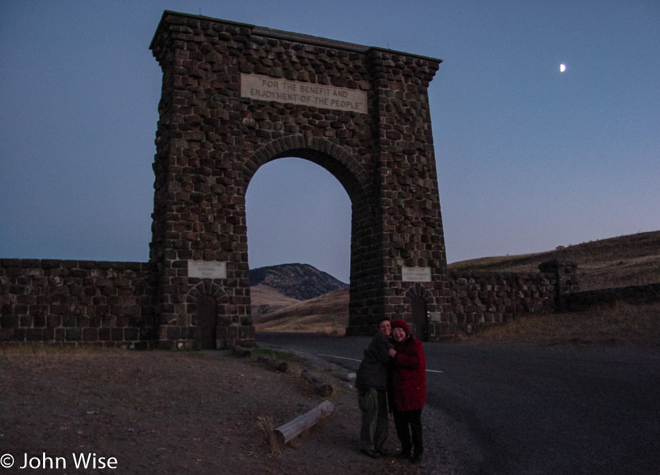 Jutta Engelhardt and Caroline Wise at Yellowstone National Park in Wyoming