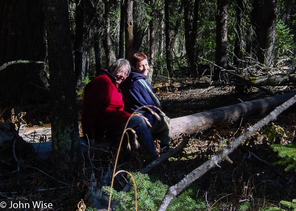 Jutta Engelhardt and Caroline Wise at Yellowstone National Park in Wyoming