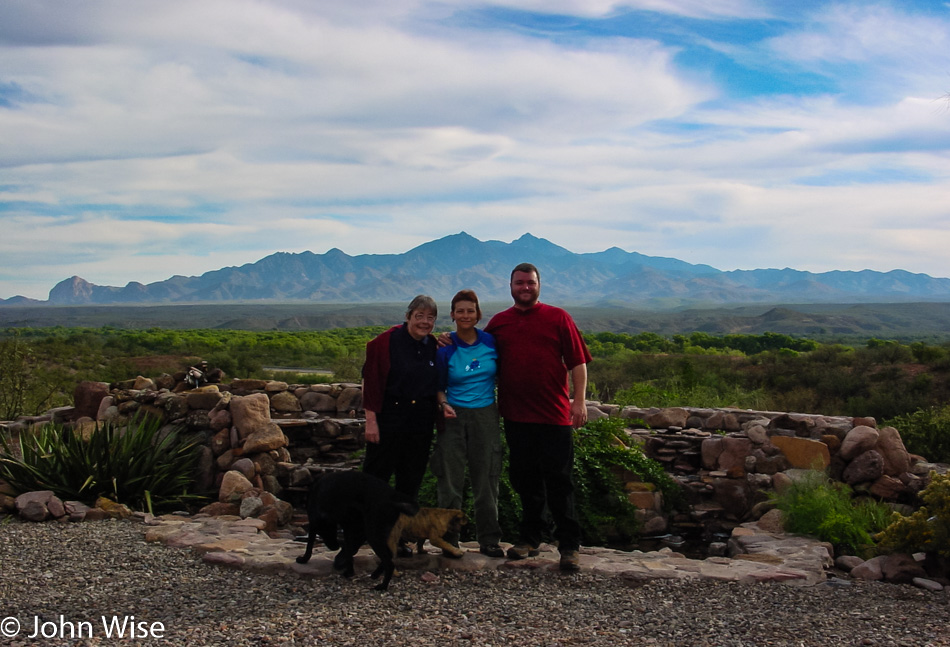 Jutta Engelhardt, Caroline Wise, and John Wise at Mi Sueno Bed & Breakfast in Tumacacori, Arizona
