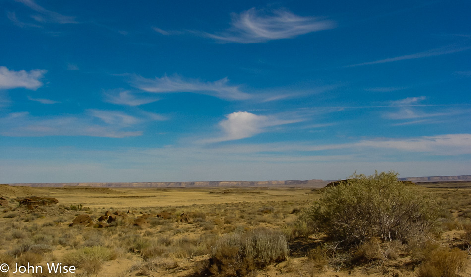 Navajo Service Route 14 aka Road 57 going to Chaco Culture National Historical Park in New Mexico