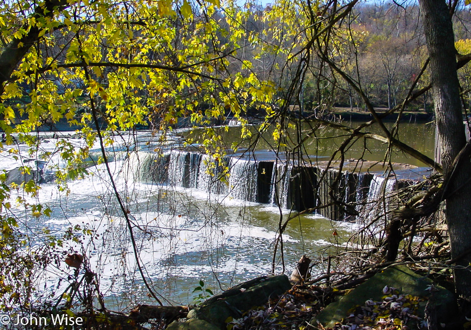 Waterfalls on the Muskingum river in McConnelsville, Ohio