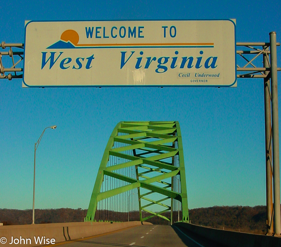Welcome to West Virginia state sign over the highway