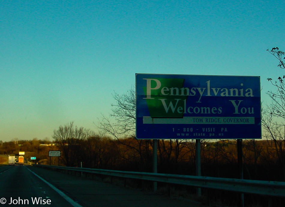 Entering Pennsylvania