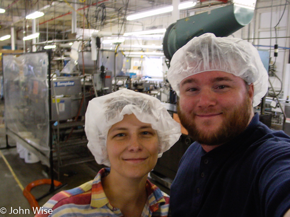 Caroline Wise and John Wise visiting Maple Grove Farms of Vermont in Saint Johnsbury