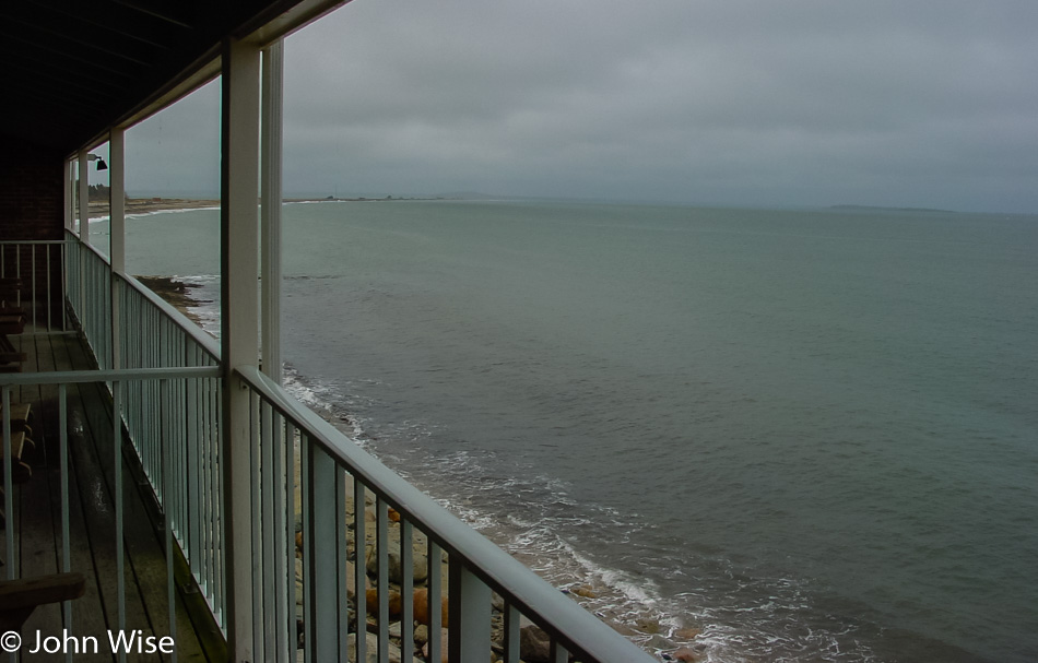 View of the Atlantic from Pilgrim Sands Hotel in Plymouth, Massachusetts 