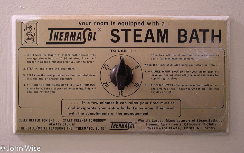 Steam Bath at the Holiday Motel in Houma, Louisiana
