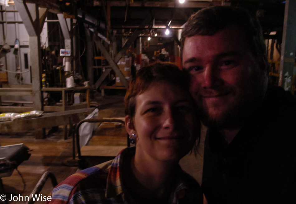Caroline Wise and John Wise at the Konriko Brand Rice Factory Tour in New Iberia, Louisiana