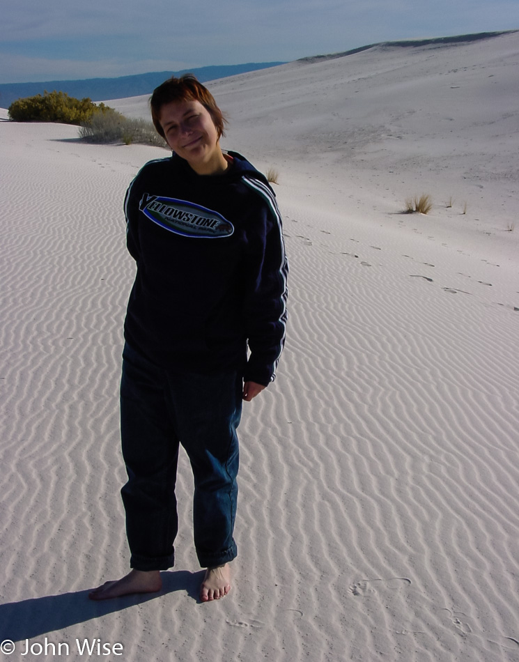 Caroline Wise at White Sands National Monument, New Mexico