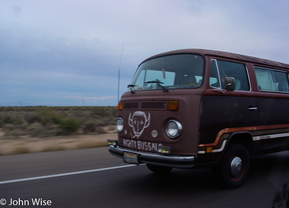 The Mighty Bussalo brown VW bus in Arizona