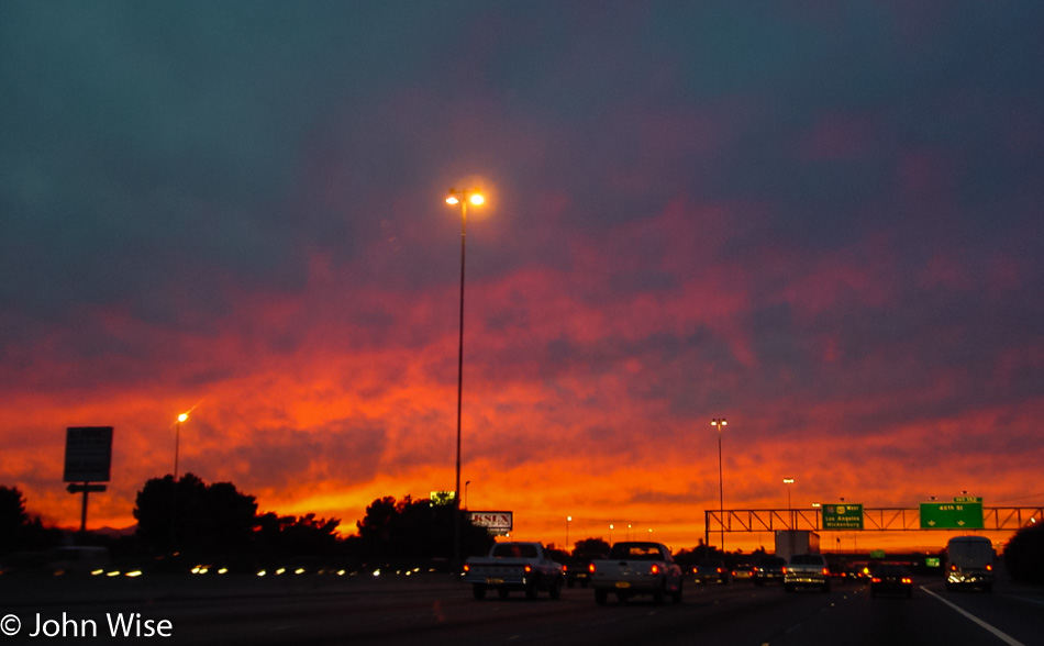 Sunset entering Phoenix, Arizona