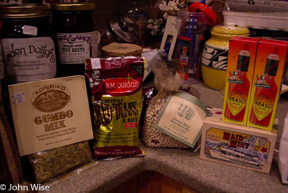 Various food stuffs from across America