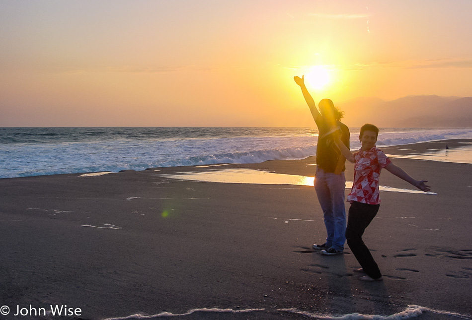 Mark Shimer and Caroline Wise at Santa Monica Beach in California