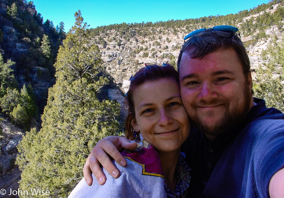 Caroline Wise and John Wise at Walnut Canyon National Monument in Flagstaff, Arizona