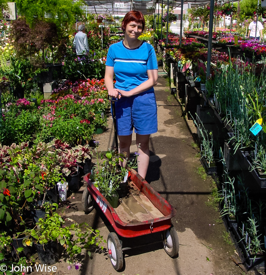 Caroline Wise at the San Gabriel Nursery in San Gabriel, California