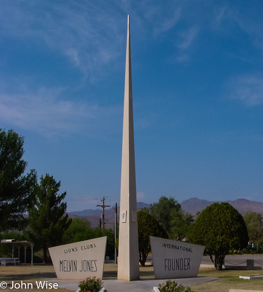 Monument to Melvin Jones founder of the Lions Clubs from Fort Thomas, Arizona