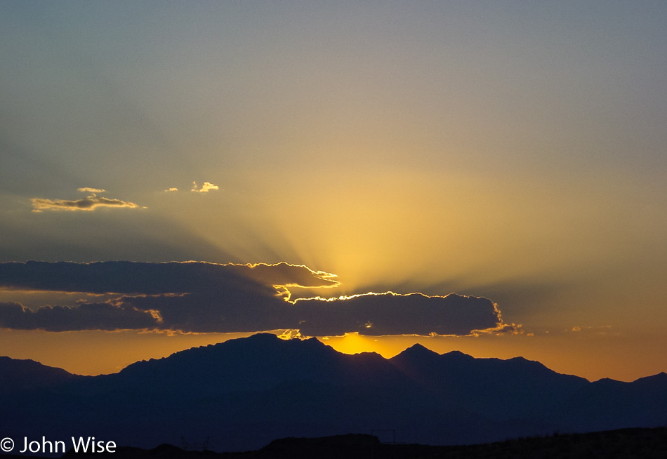 Sunset near the Arizona and Nevada border