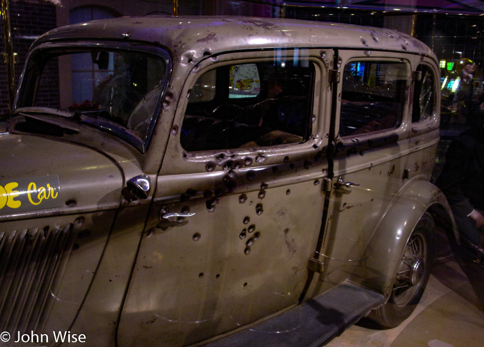 Bonnie and Clyde's bullet ridden car in Primm, Nevada