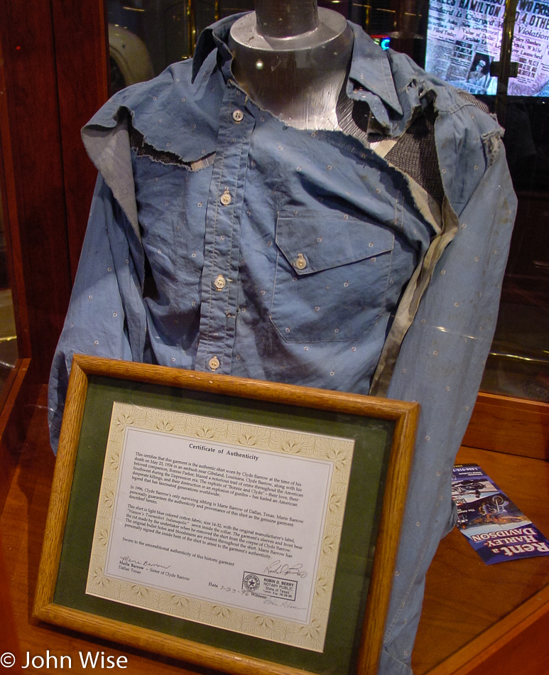 Clyde Barrow's shirt he died in