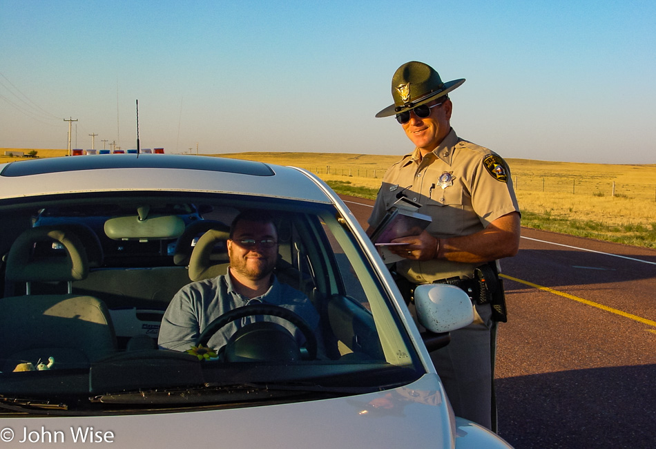 John Wise getting a ticket in Wyoming