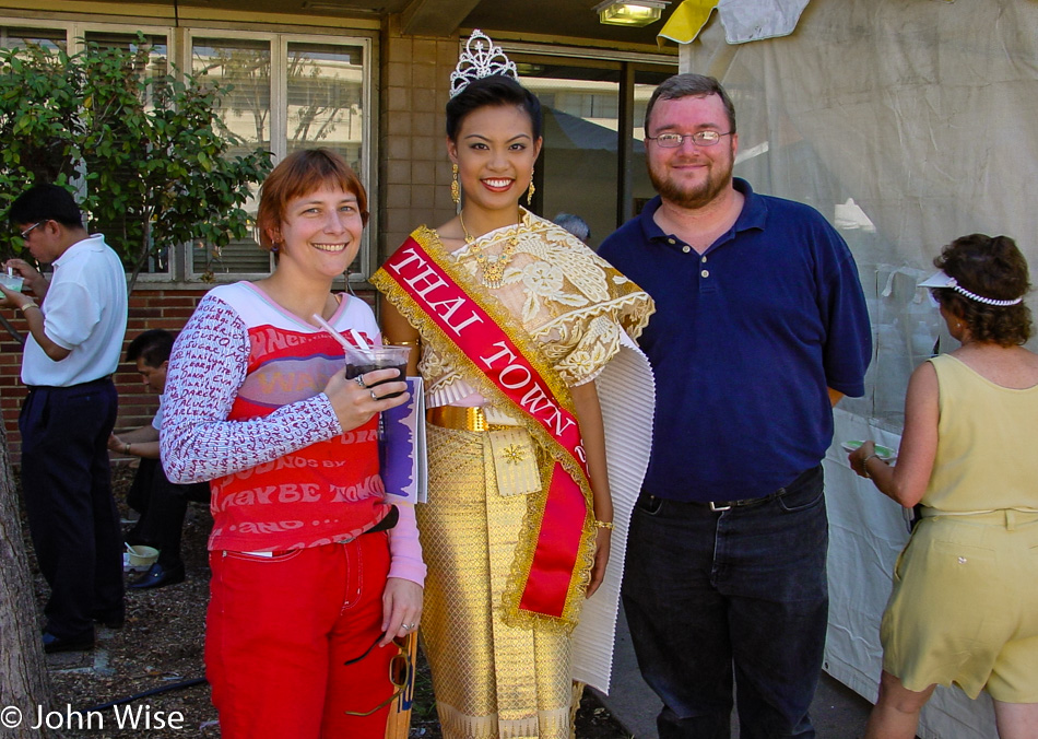 Caroline Wise and John Wise with Miss Thai Town in Los Angeles, California