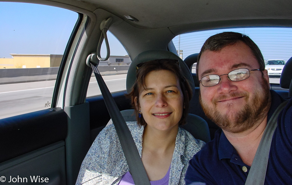 Caroline Wise and John Wise driving south out of Phoenix, Arizona