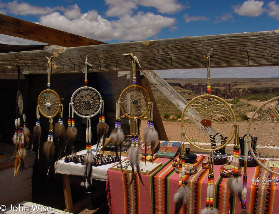 Navajo Arts & Craft stand near the Little Colorado River Canyon in Arizona