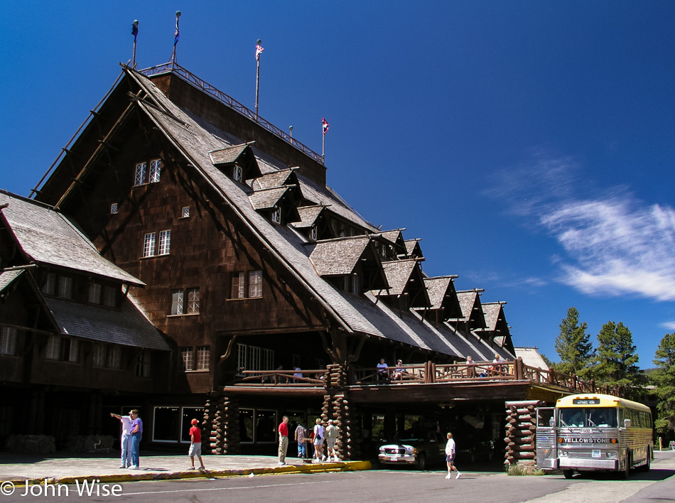 Old Faithful Inn at Yellowstone National Park in Wyoming